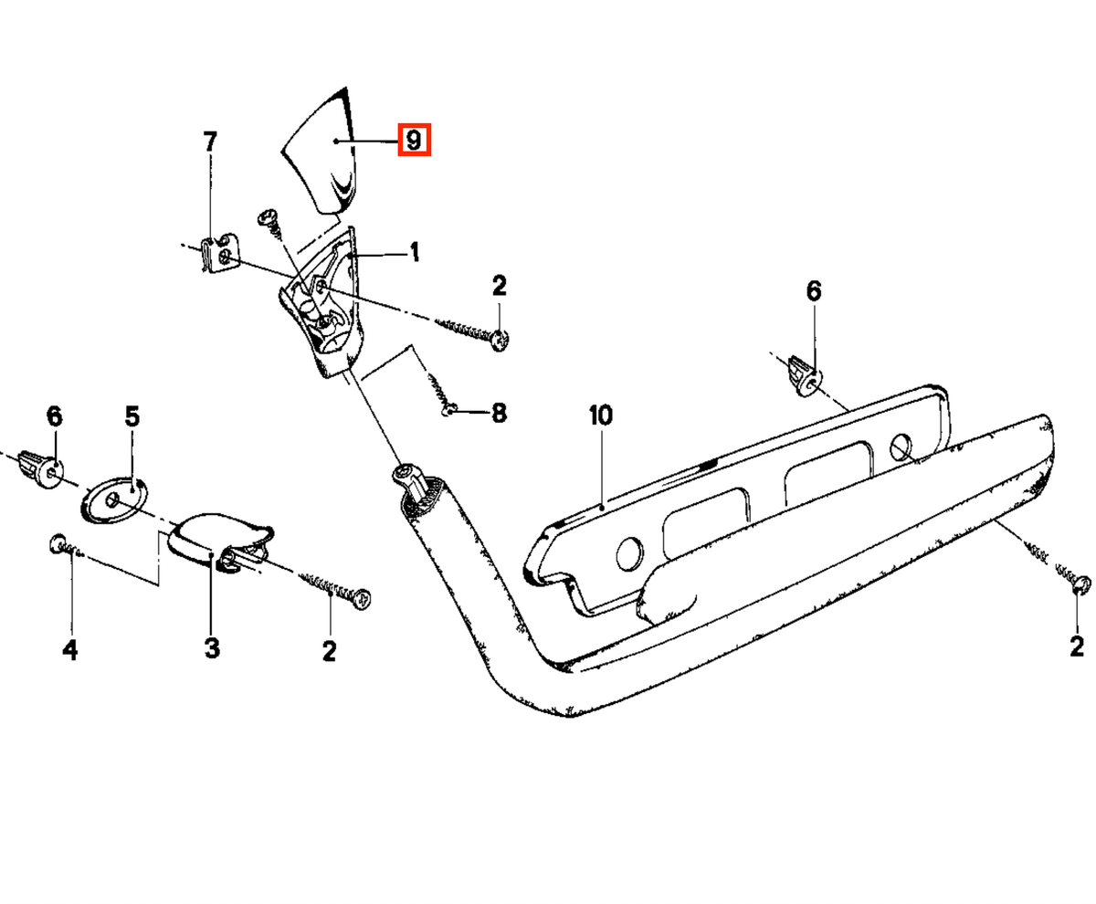 BMW Schraubenabdeckung Armlehne Türverkleidung Chrom E12 E21 E24 NEU – Ansicht 4