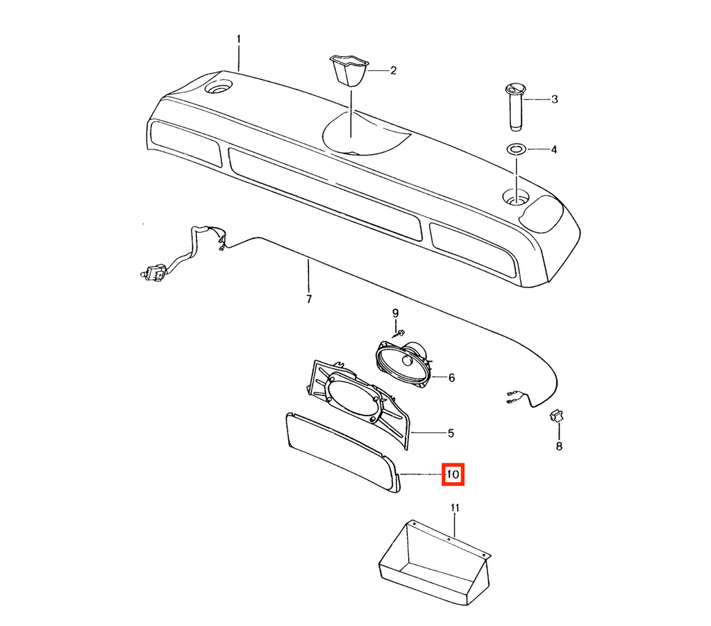 Porsche Lautsprecherabdeckung Hutablage hinten Boxster 986 NEU – Ansicht 4