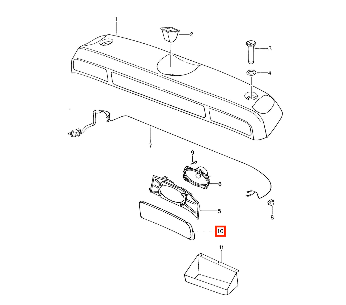 Porsche Lautsprecherabdeckung Hutablage hinten Boxster 986 NEU – Ansicht 4