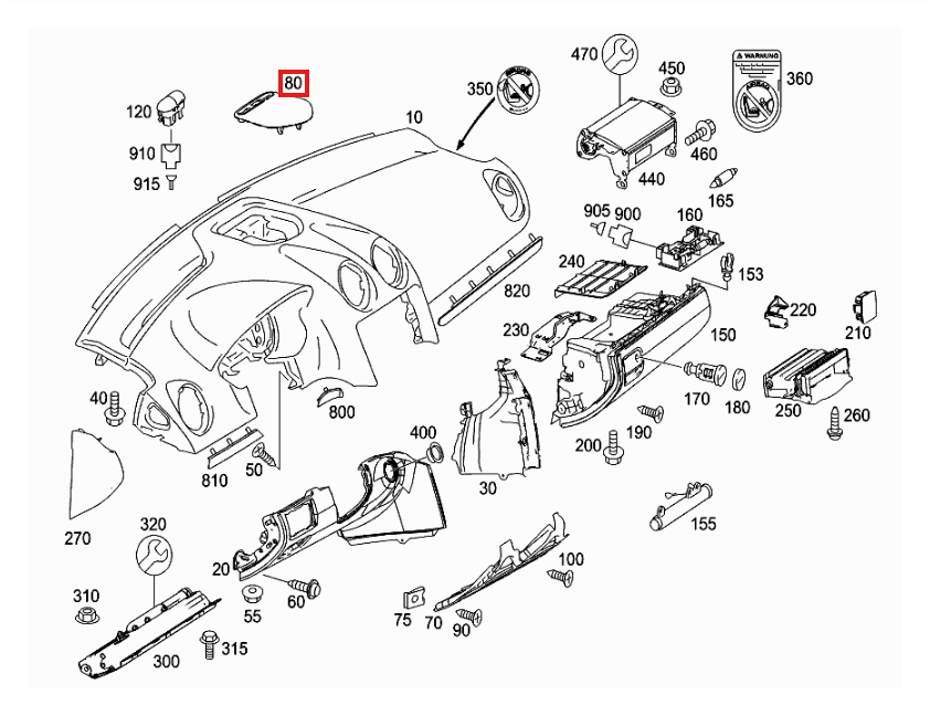 Mercedes-Benz Lautsprechergitter Armaturenbrett W164 NEU – A1646801818 – Ansicht 4