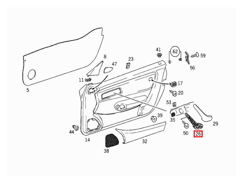 Mercedes-Benz SLK Vordertür Unten Halte Griff R170 – A1707200375 – Ansicht 4