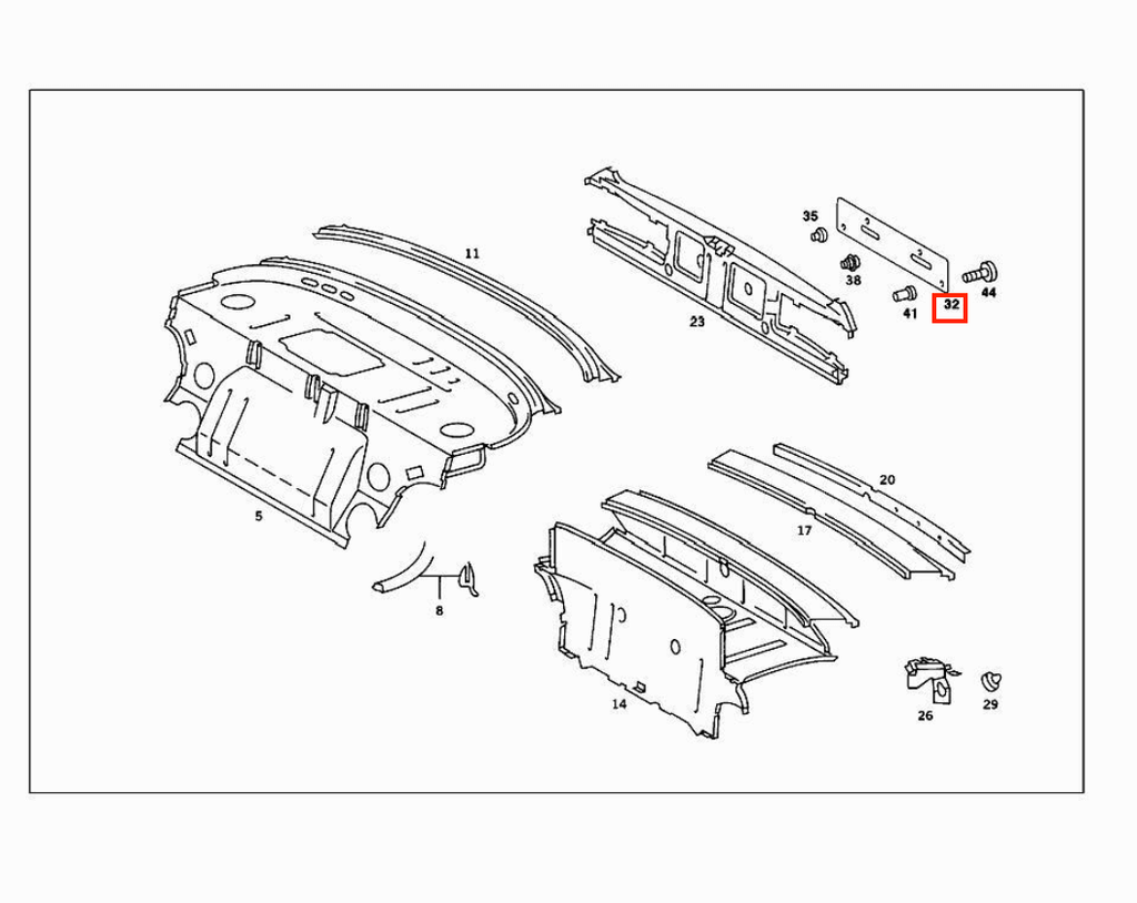 Mercedes-Benz Kennzeichenrahmen 2er-Satz R107 W114 W115 W116 W123 – A1238170378 – Ansicht 5