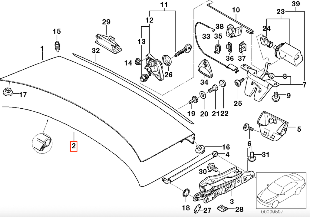 BMW Kofferraumdichtung Gummi E39 NEU – Ansicht 2