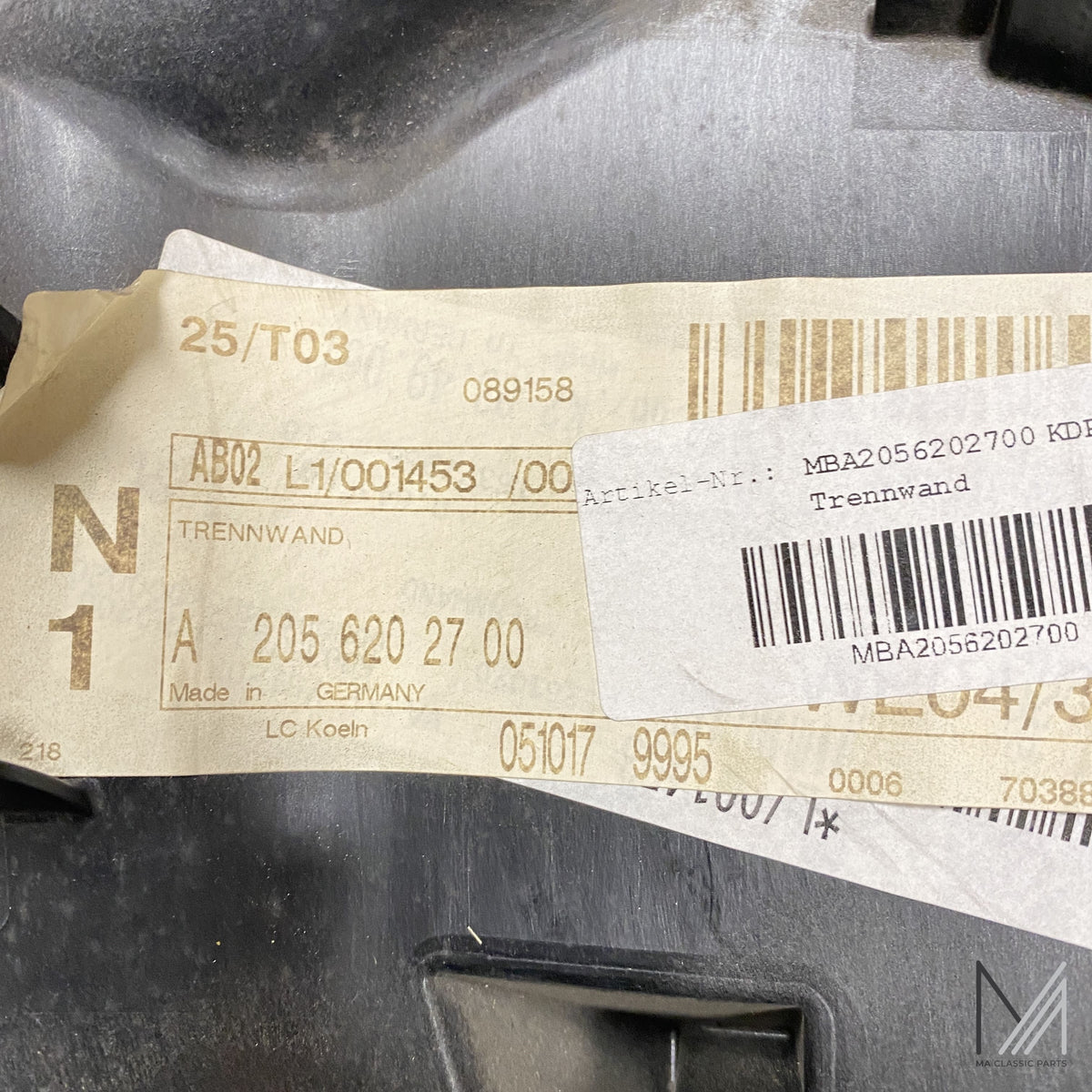 Mercedes-Benz W205 Trennwand NOS – A2056202700 – Ansicht 2