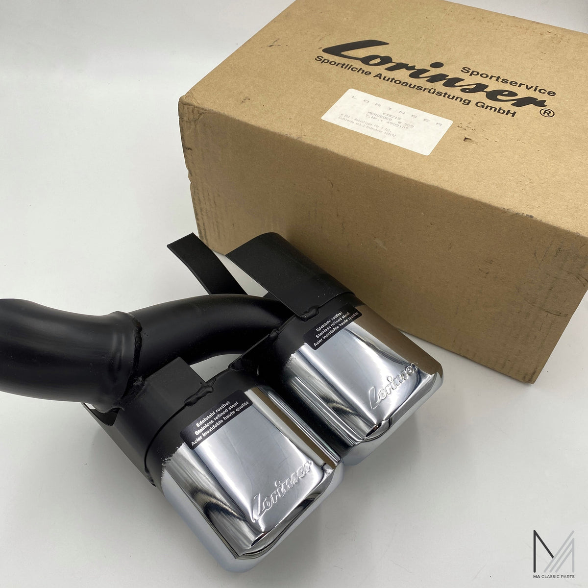 Original Lorinser W202 Endrohre Lorinser 2-flutig (4 Zylinder) NOS