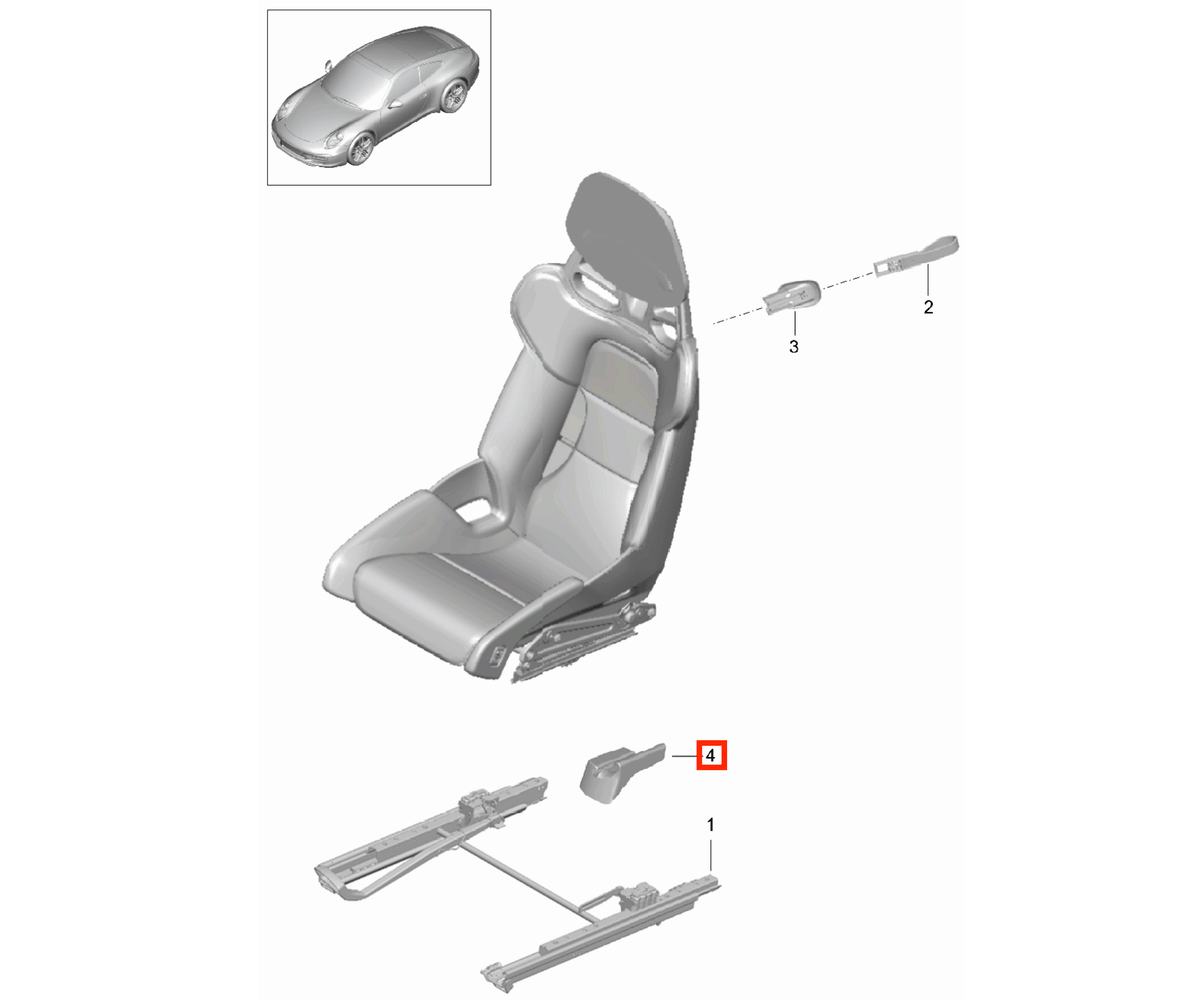 Porsche Sitzschienen-Abdeckung vorne 911 997 Boxster Cayman 987 NEU – Ansicht 4