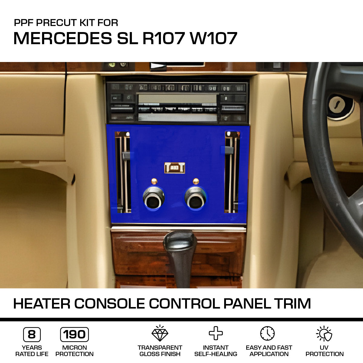 Mercedes-Benz Heizungsbedienteil PPF-Schutzfolie R107 SL NEU