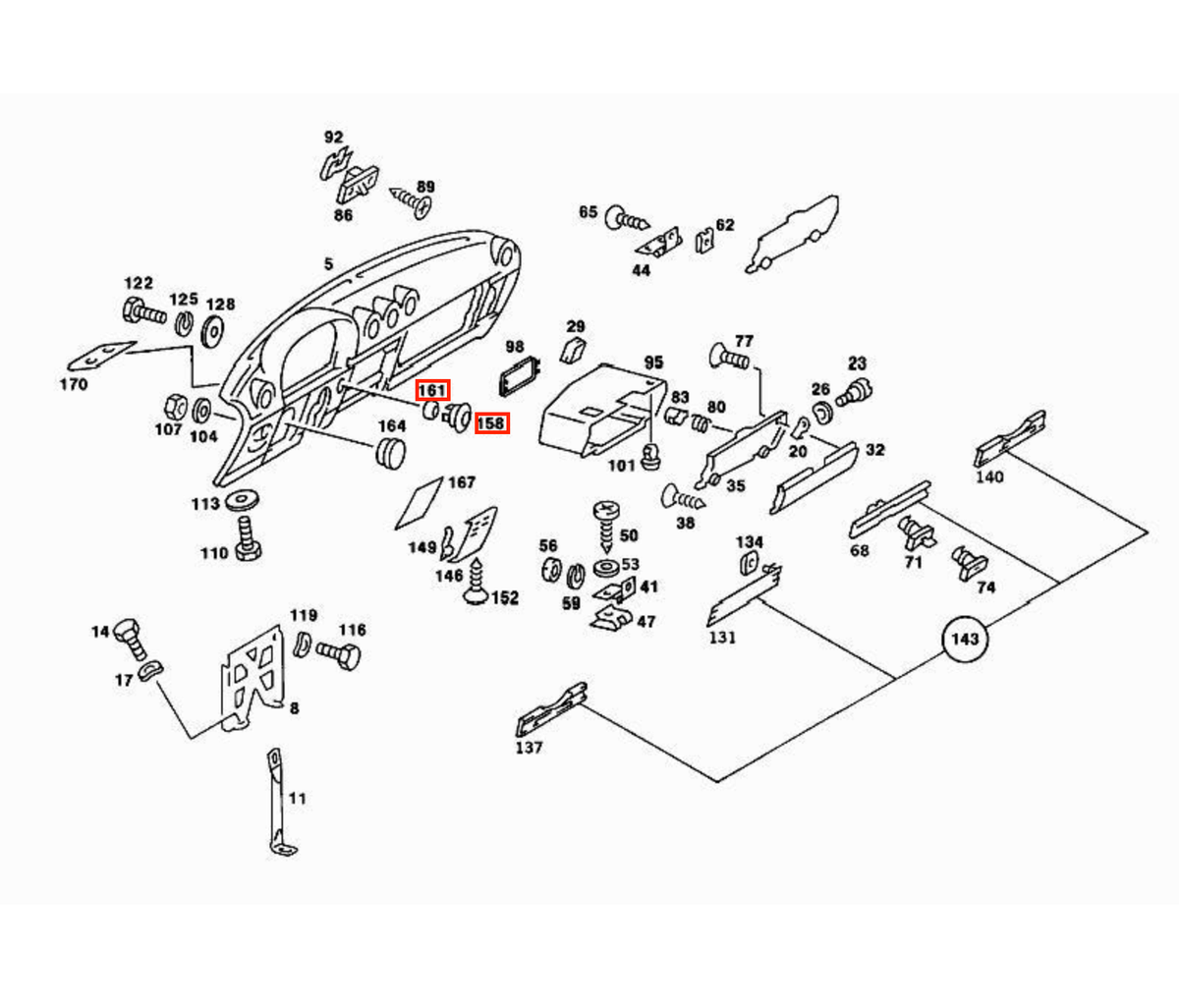 Mercedes-Benz Zündschloss-Ringabdeckung 2er-Satz R107 W116 W123 – A1236890080 – Ansicht 3