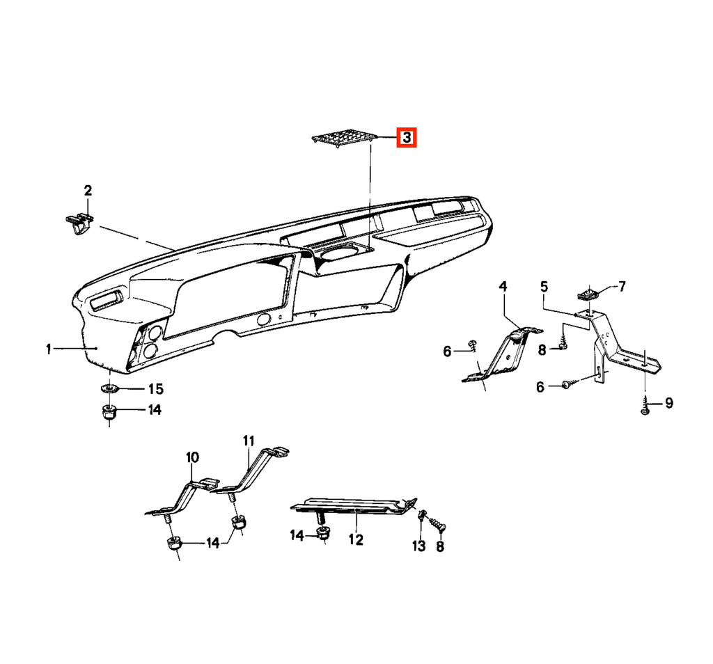 BMW Lautsprecherabdeckung Armaturenbrett E21 NEU – Ansicht 5