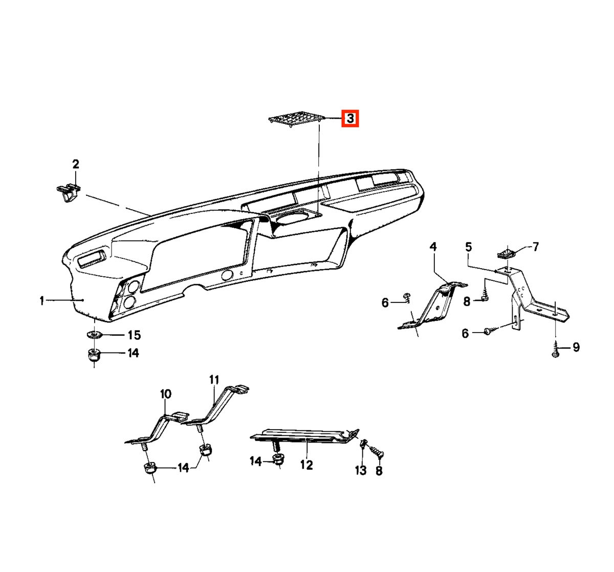 BMW Lautsprecherabdeckung Armaturenbrett E21 NEU – Ansicht 5