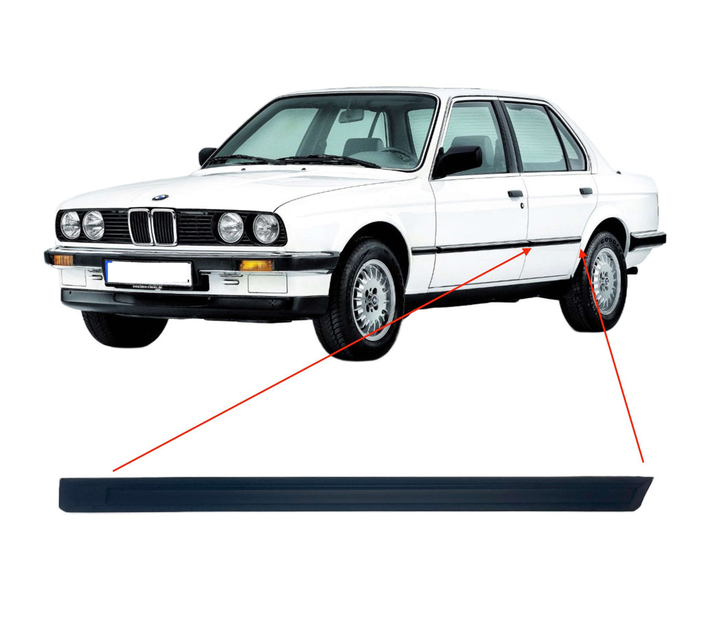 BMW Zierleiste Tür hinten links Schwarz E30 NEU