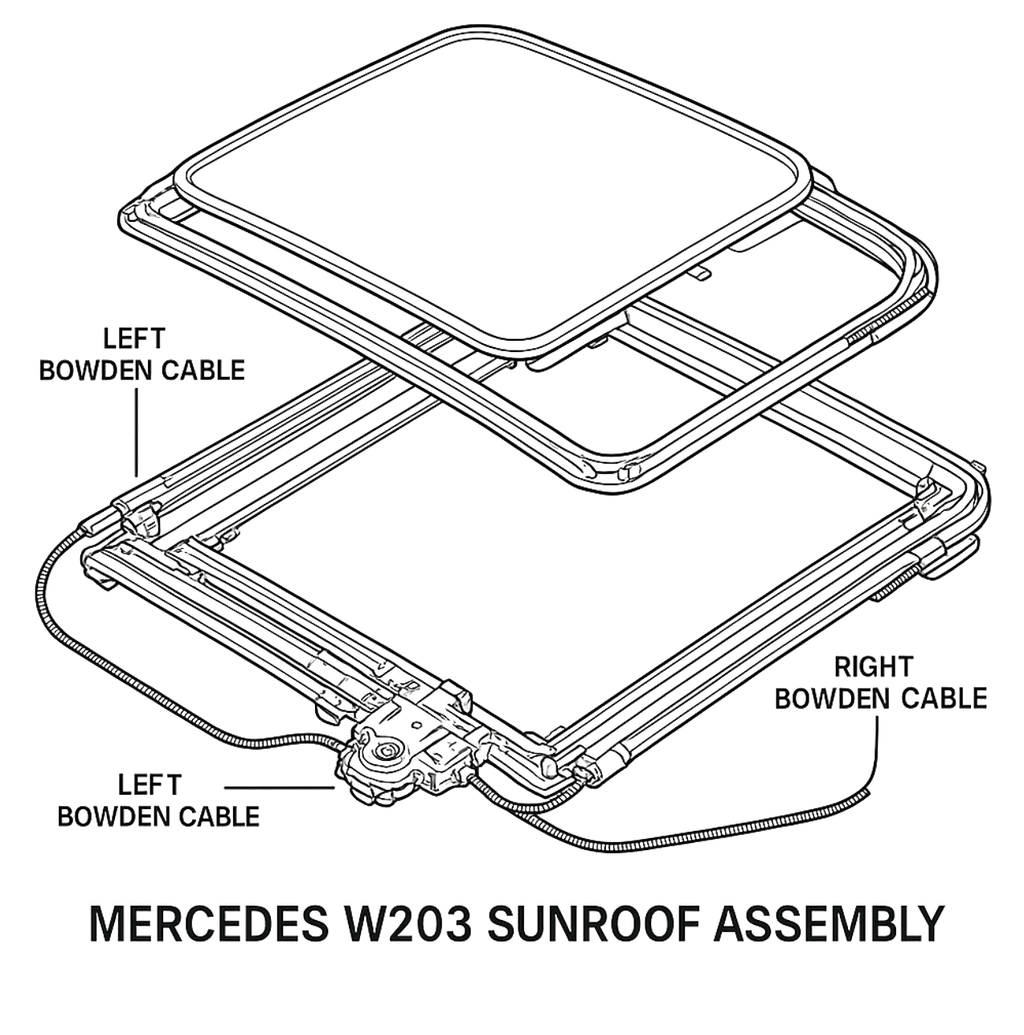 Mercedes-Benz Schiebedach Reparaturkabel 2er-Satz W203 W211 C209 C215 – A2157800589 – Ansicht 3