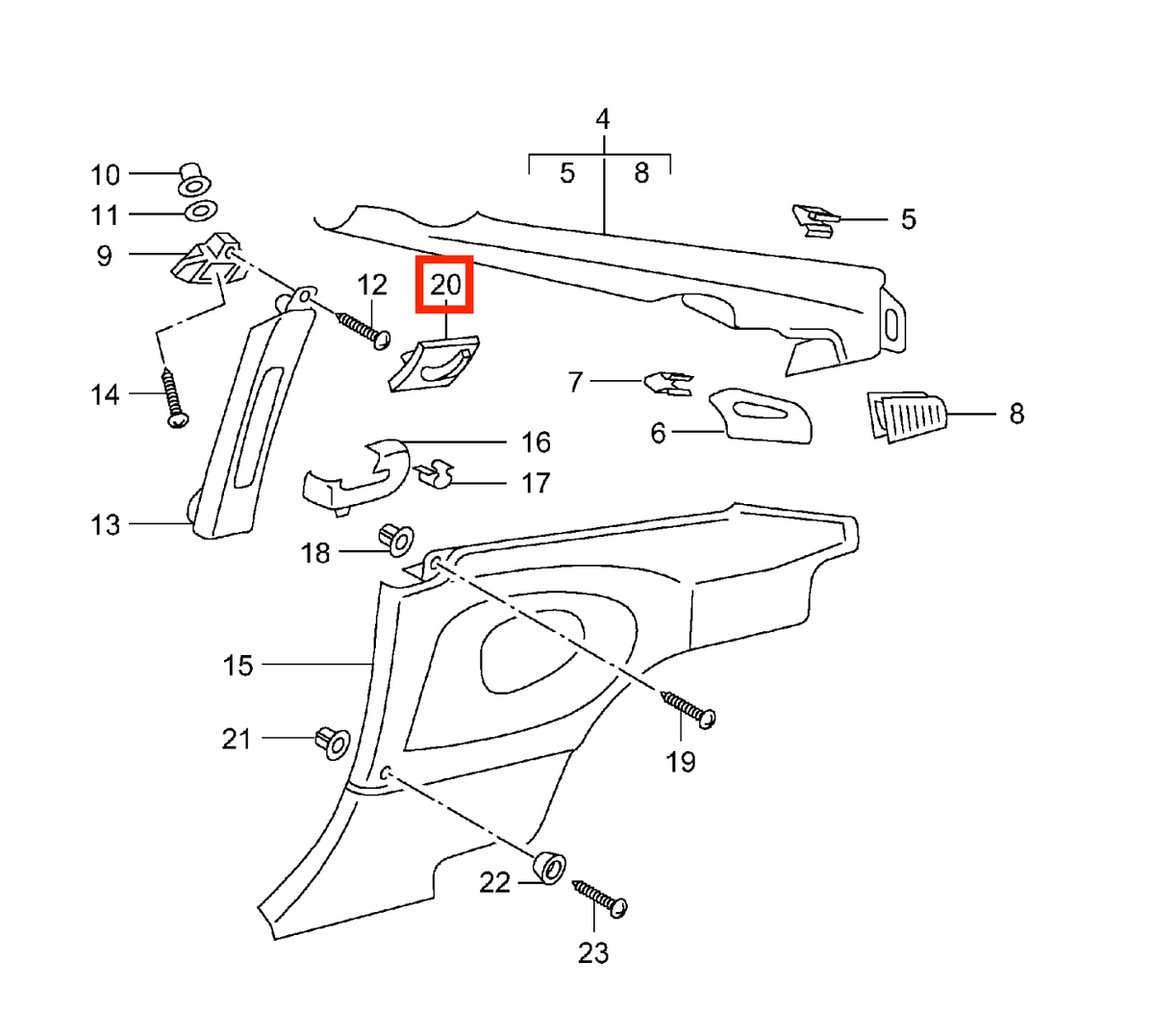 Porsche Kleiderhaken B-Säule Dach 911 996 Carrera NEU – Ansicht 5