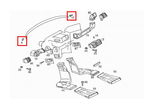 Mercedes-Benz Blende Abdeckung Armaturenbrett W202 – A2028310144 – Ansicht 4