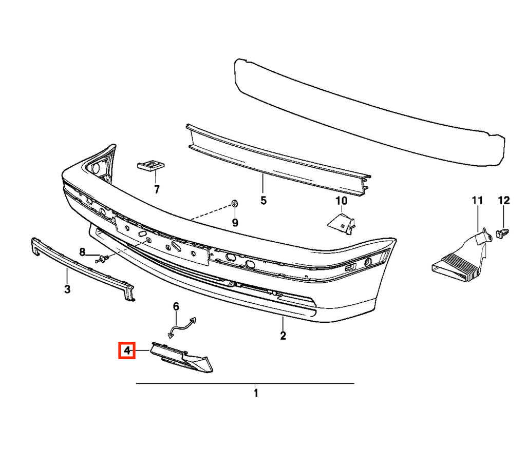 BMW Gitterblende Frontstoßstange M5 E34 Grundiert – Ansicht 4