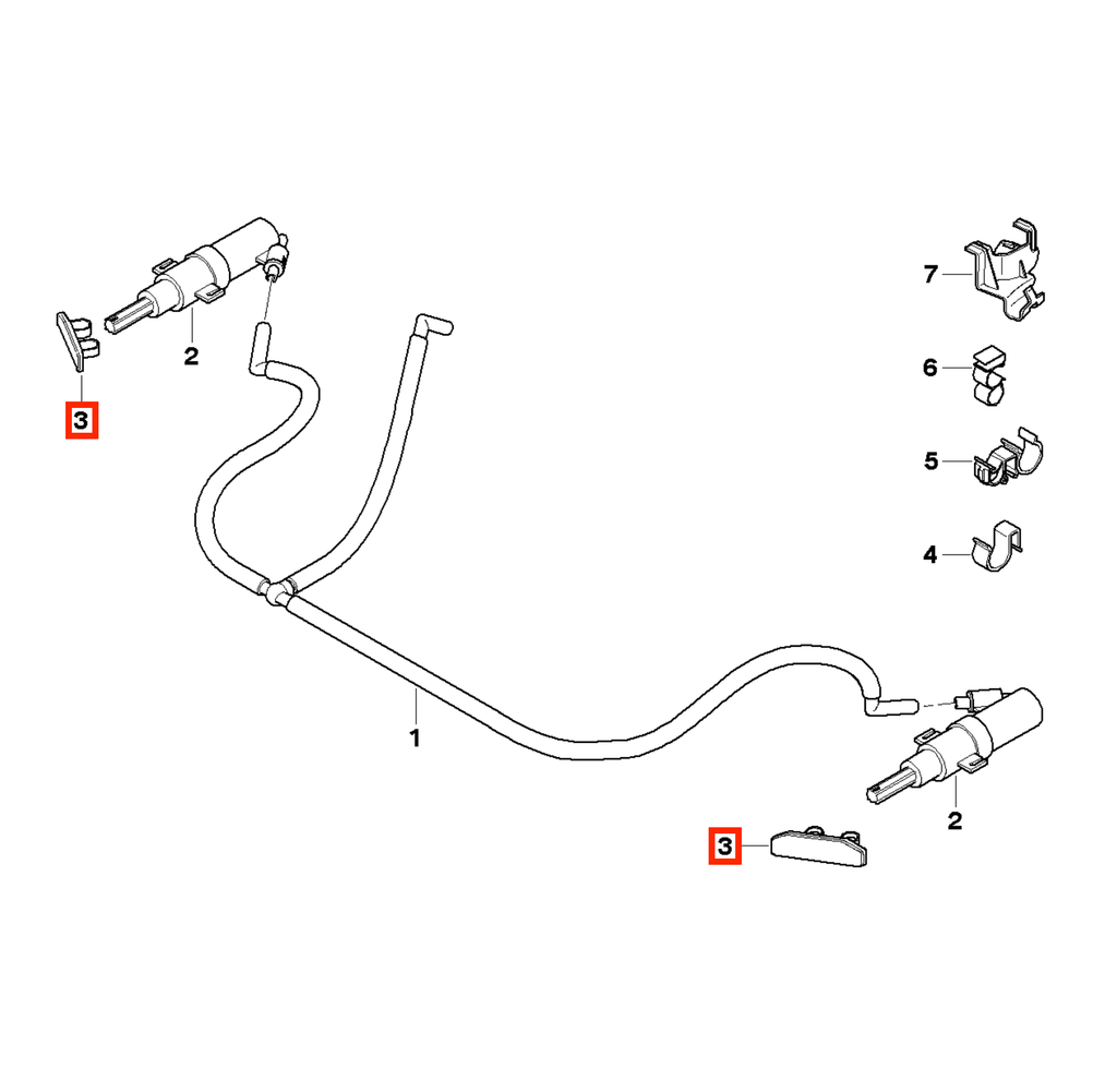 BMW M-Sport Scheinwerferwaschdüsen-Abdeckung E90 E91 Grundiert – Ansicht 6