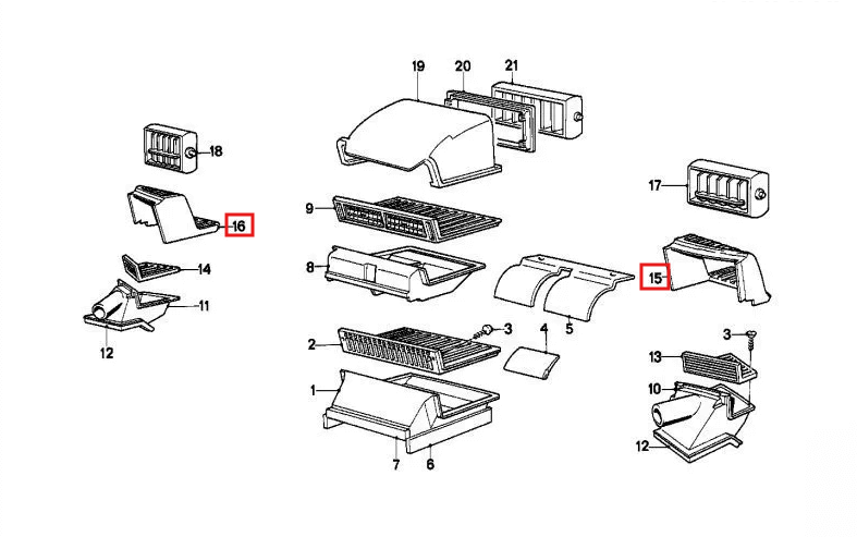 BMW Luftkanal-Abdeckung E12 NEU – Ansicht 4