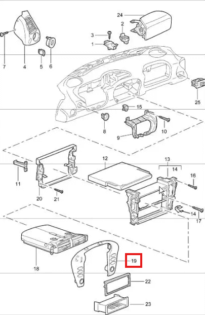 Porsche Mittelkonsolen-Umrandung 911 996 NEU – Ansicht 4