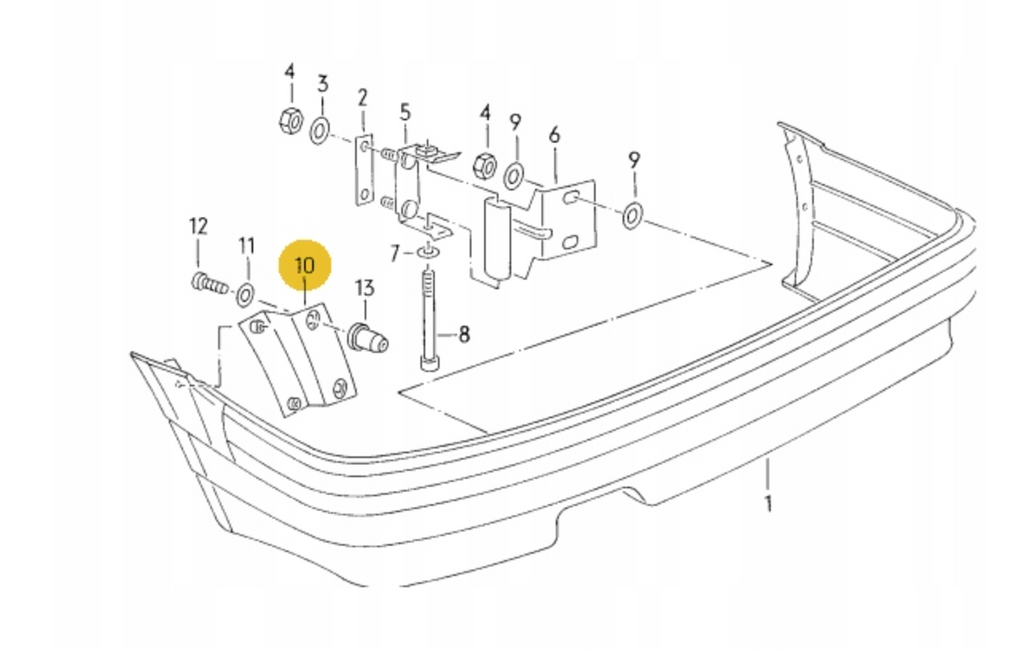Audi Cabrio Coupe Cabrio Coupé Halter hinten Stoßstange Typ – Ansicht 4
