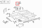 Mercedes-Benz Elektro Sitz Schiene Trims 2er-Satz W124 W201 – A1246840318 – Ansicht 4