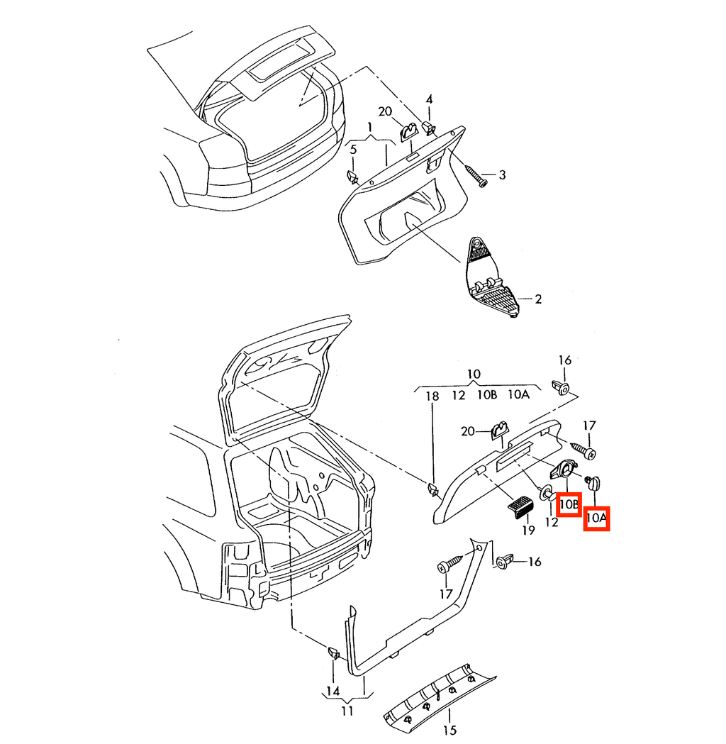 Audi Warndreieck-Halterung Verschluss mit Clip A4 B6 B7 A6 C5 C6 NEU – Ansicht 5