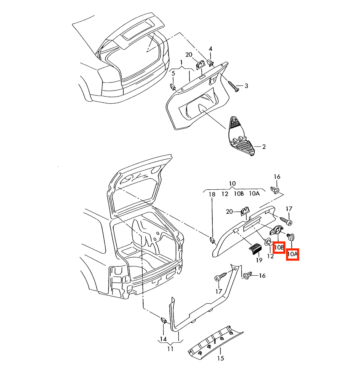 Audi Warndreieck-Halterung Verschluss mit Clip A4 B6 B7 A6 C5 C6 NEU – Ansicht 5