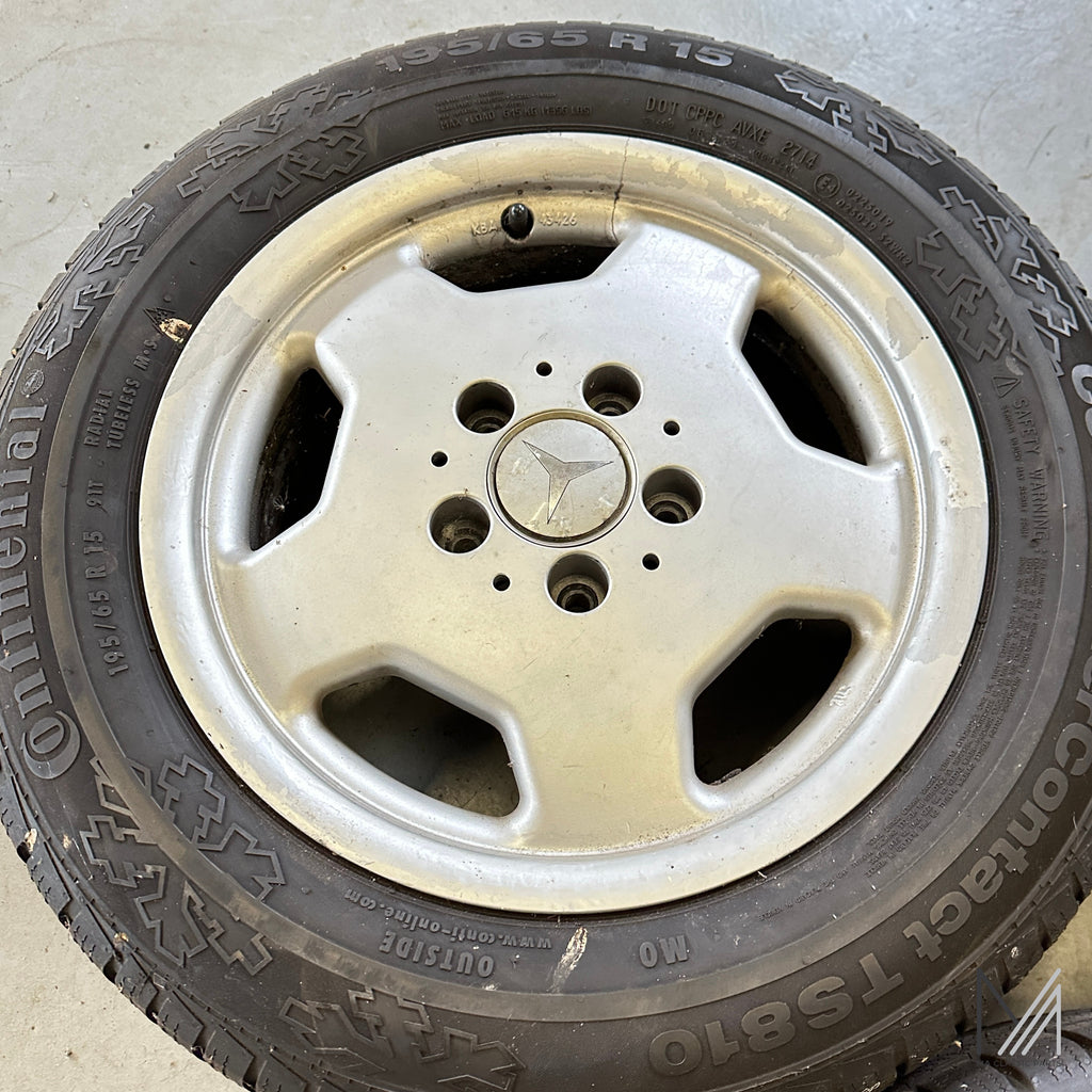 INTRA Alufelgen 3 Stück 7x15 KBA43126 Mercedes mit Winterreifen 195/65 R15 – Ansicht 3