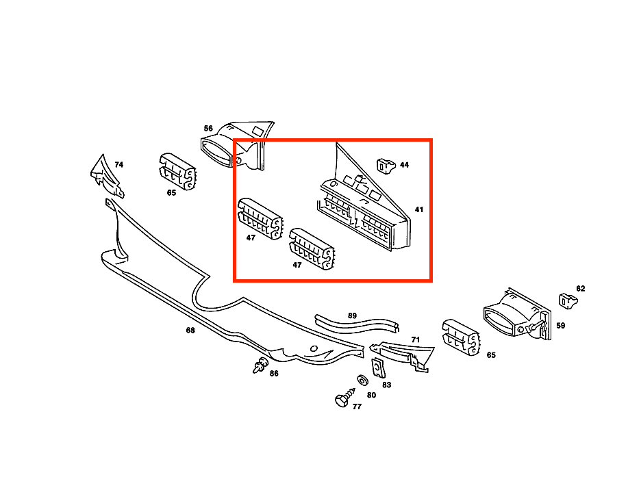 Mercedes-Benz Mittelluftdüse Heizung Klimaanlage LHD W201 NEU – A2018300065 – Ansicht 2