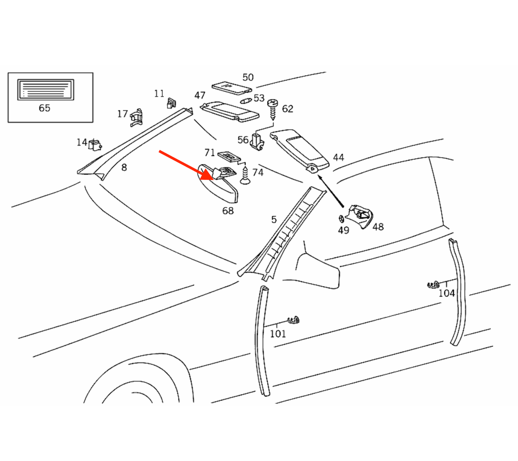 Mercedes-Benz Innenspiegel Halteclip Kugelhalterung R129 W140 NEU – Ansicht 4