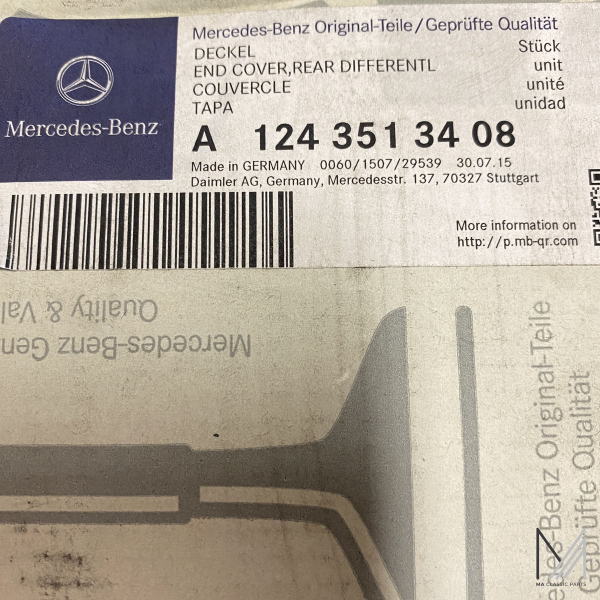 Mercedes-Benz W124 W210 Deckel Hinterachsmittelstück NOS – A1243513408 – Ansicht 3
