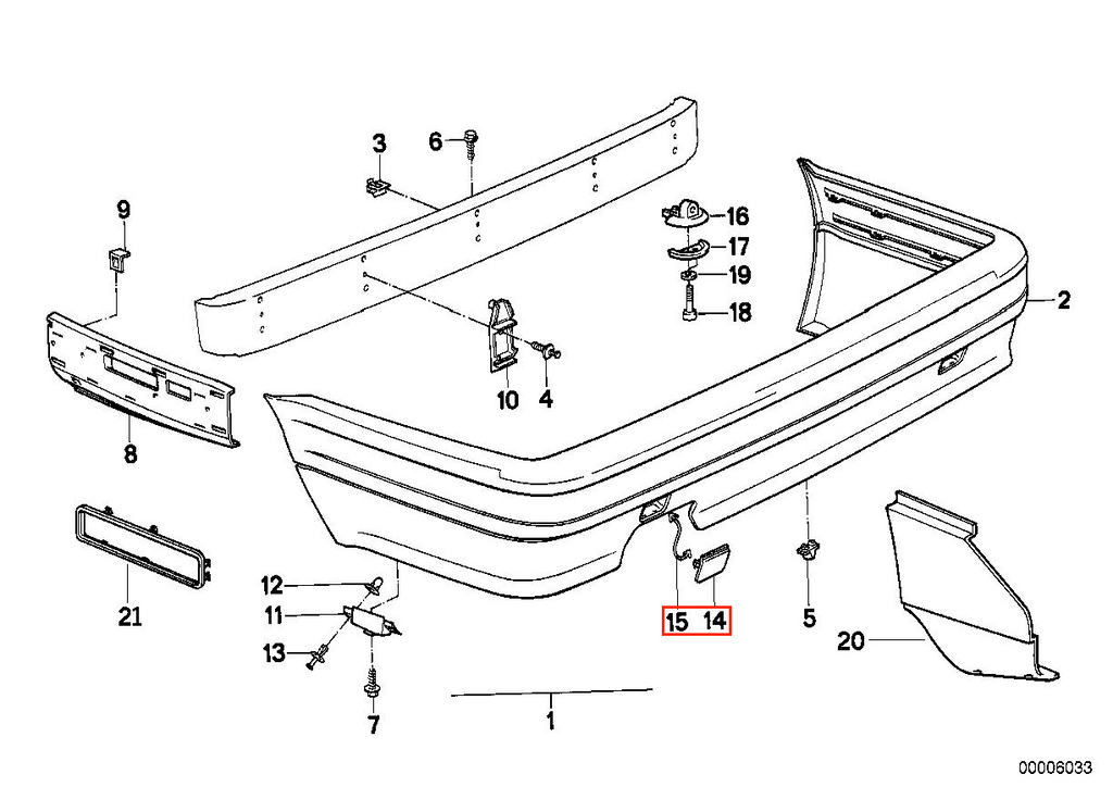 BMW E30 Hinten Stoßstange Abschlepphaken Öse Abdeckung Grundiert – Ansicht 4