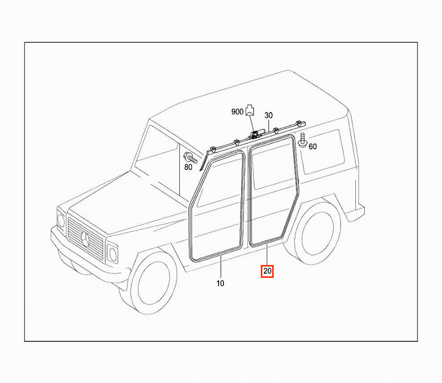 Mercedes-Benz Türdichtung Hinten Lang G-Klasse W463 – A4637310380 – Ansicht 2