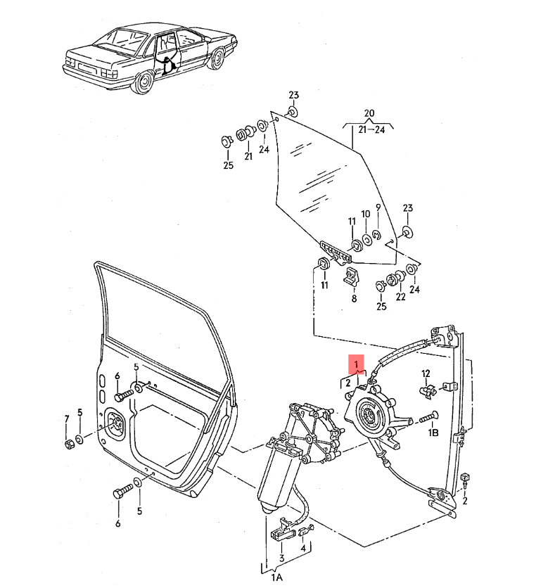 Audi 5000 5000 Fenster Regler Drum Zahnrad Spool Reparaturset Schwarz – Ansicht 4