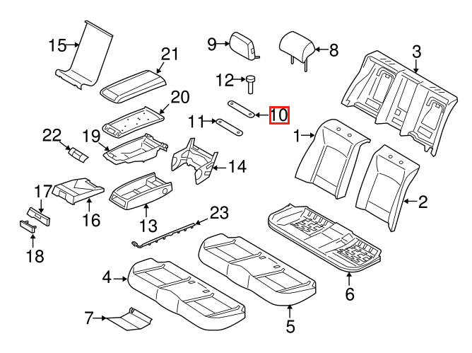BMW E39 Hinten Hutablage Kopfstütze Pfosten Zierleiste Abdeckung – Ansicht 14