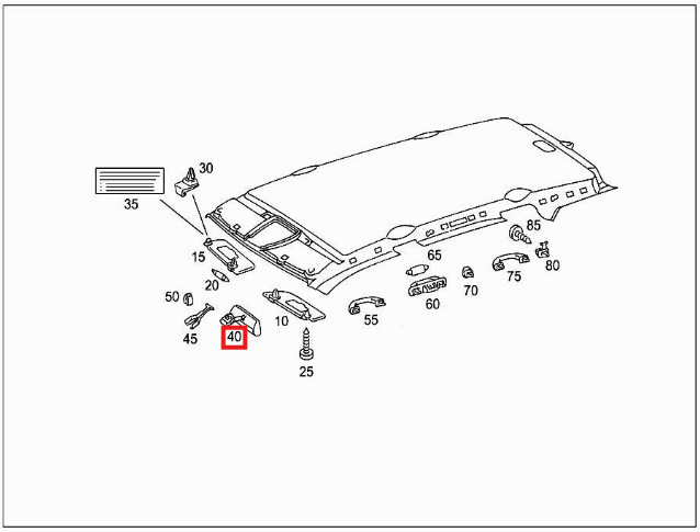 Mercedes-Benz Innenraum Hinten Sicht Basis Spiegel-Abdeckung W163 – A1638100417 – Ansicht 5