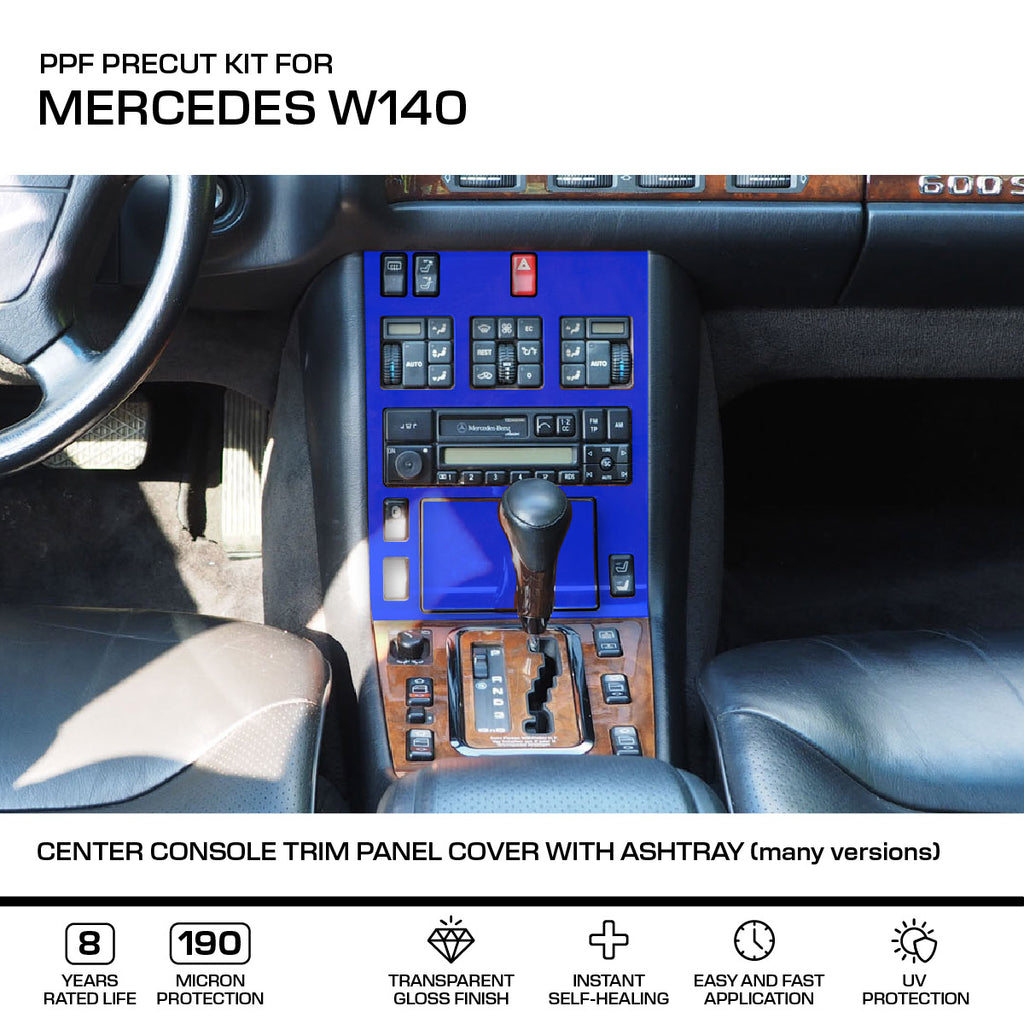 Mercedes-Benz Mittelkonsolenblende mit Aschenbecher Schutzfolie PPF W140 NEU – A1406802636