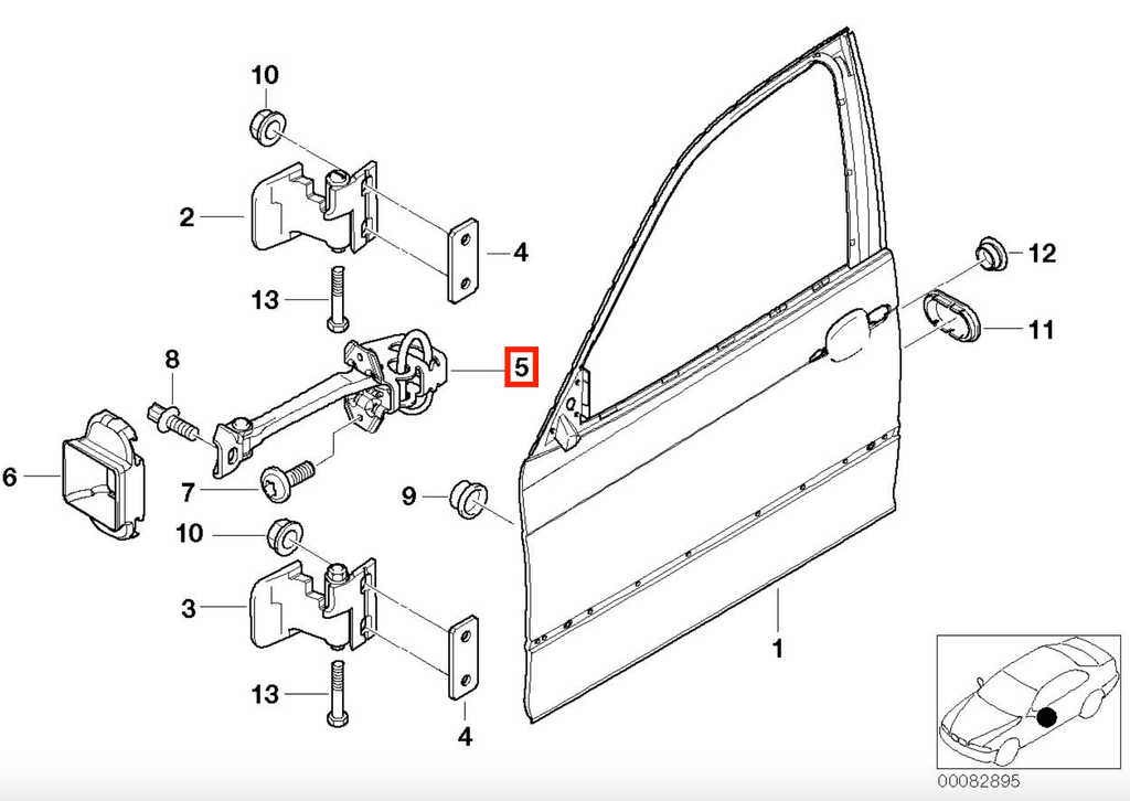 BMW Türfangband vorne E46 1997-2004 NEU – Ansicht 2