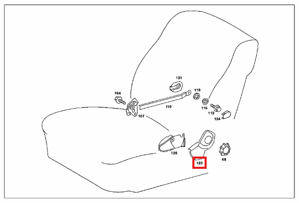 Mercedes-Benz Abdeckung Oben Part Außen Reclining Sitz C123 – A1239184930 – Ansicht 4