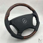 Mercedes Benz Lederlenkrad Wurzelholz ergonomisch R129 W124 W201 W140 – Ansicht 2