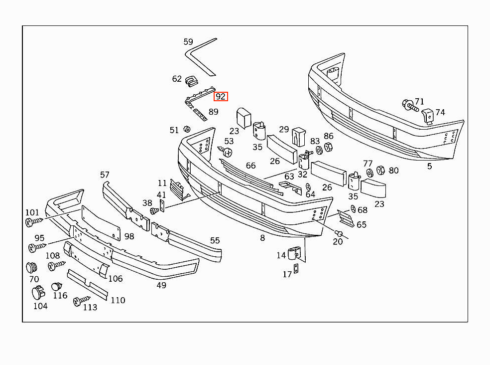 Mercedes-Benz Frontstoßstange to Kotflügel Dichtung W124 S124 C124 A124 – A1248850985 – Ansicht 4