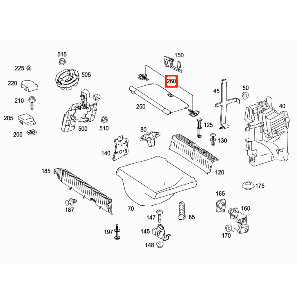 Mercedes-Benz Laderaumabdeckung Haken Reparatursatz 2er-Satz W169 W245 NEU – A1696930284 – Ansicht 4