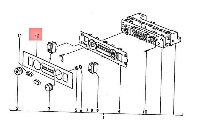 Porsche 944 Klima-Bedienteilblende 944653203001DB – Ansicht 3