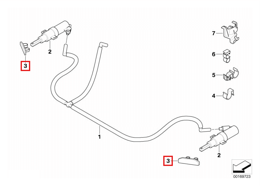 BMW Scheinwerferwaschdüsen-Abdeckung E90 E91 Grundiert – Ansicht 4