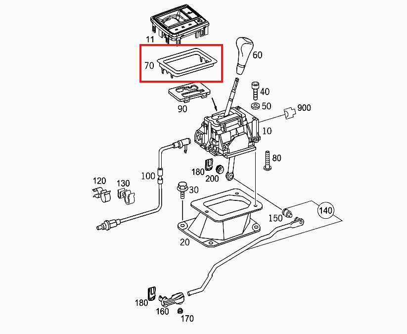 Mercedes-Benz W202 W461 W463 G-Klasse Zahnrad Schalt- Hebel Kunststoff – A2022670188 – Ansicht 4