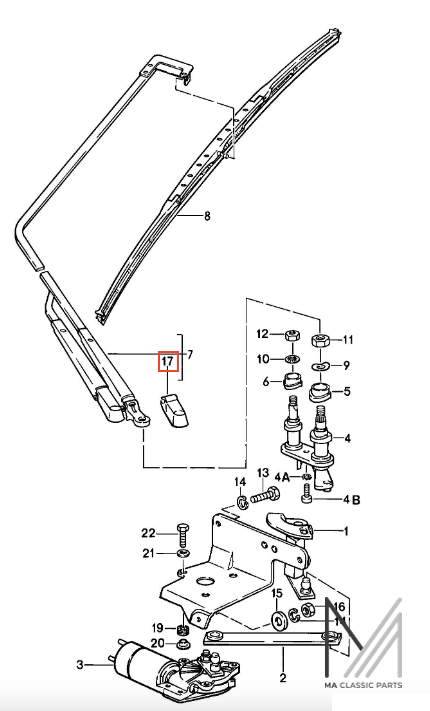 Porsche 911 928 964 Abdeckung Wischerarm – Ansicht 3