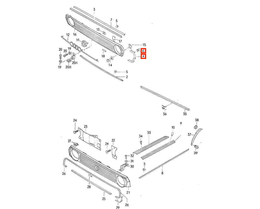 Audi Kühlergrill Scheinwerfer-Eckblende 50 80 B1 VW Polo Derby NEU – Ansicht 10