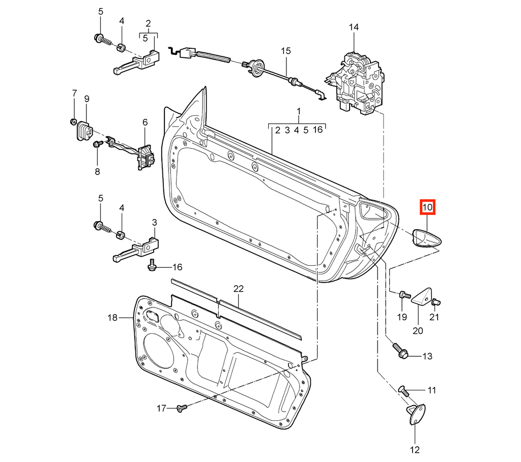Porsche Türanschlag-Puffer Blende 911 997 Boxster Cayman 987 NEU – Ansicht 4