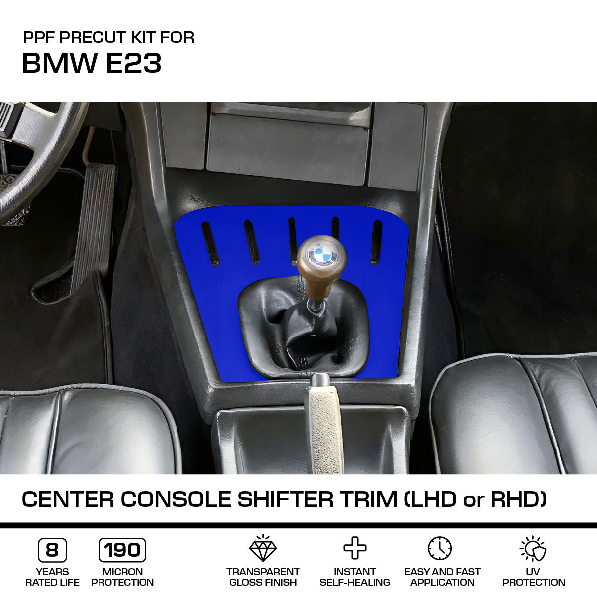 BMW PPF-Schutzfolie Schaltkulissen-Blende Mittelkonsole E23 NEU