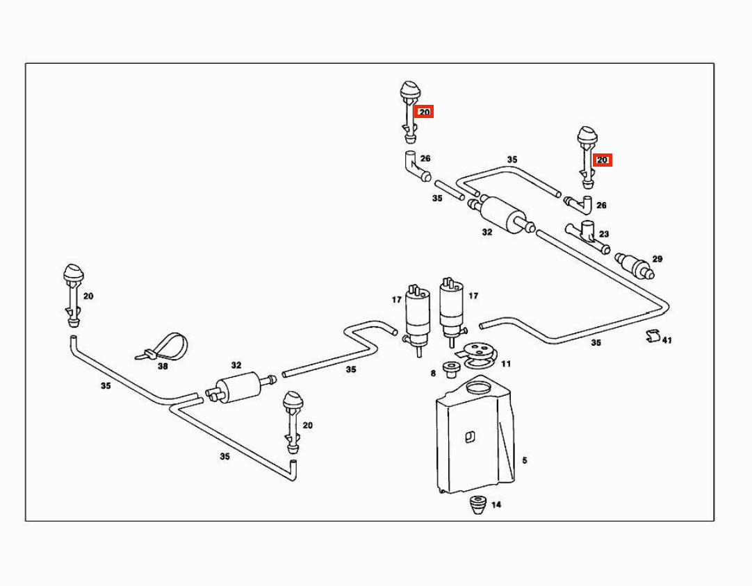 Mercedes-Benz Scheibenwaschdüsen 2er-Satz W123 – A1238600247 – Ansicht 4