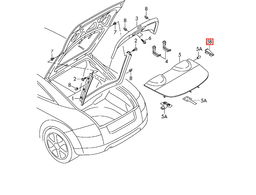Audi TT Hutablage C li. od. re. Schwarz – Ansicht 4